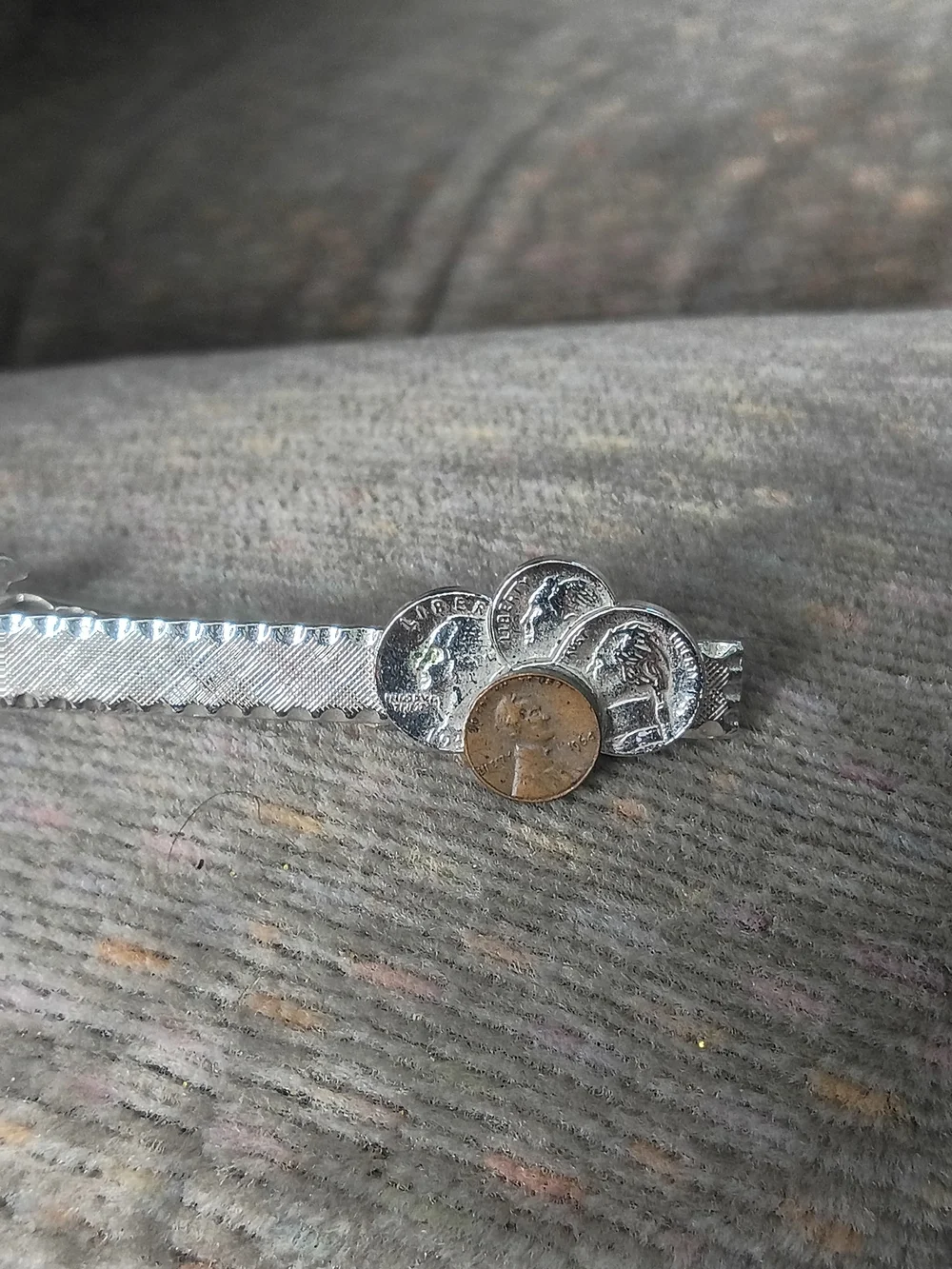 Silver-Tone Coin Accent Hair Clip